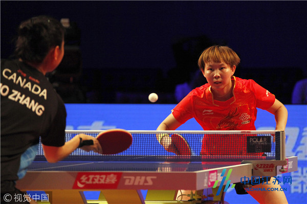 女子乒乓球世界杯 朱雨玲刘诗雯双双晋级